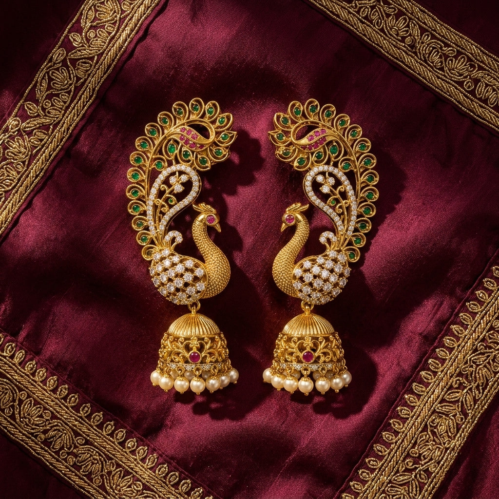 Peacock Earcuffs