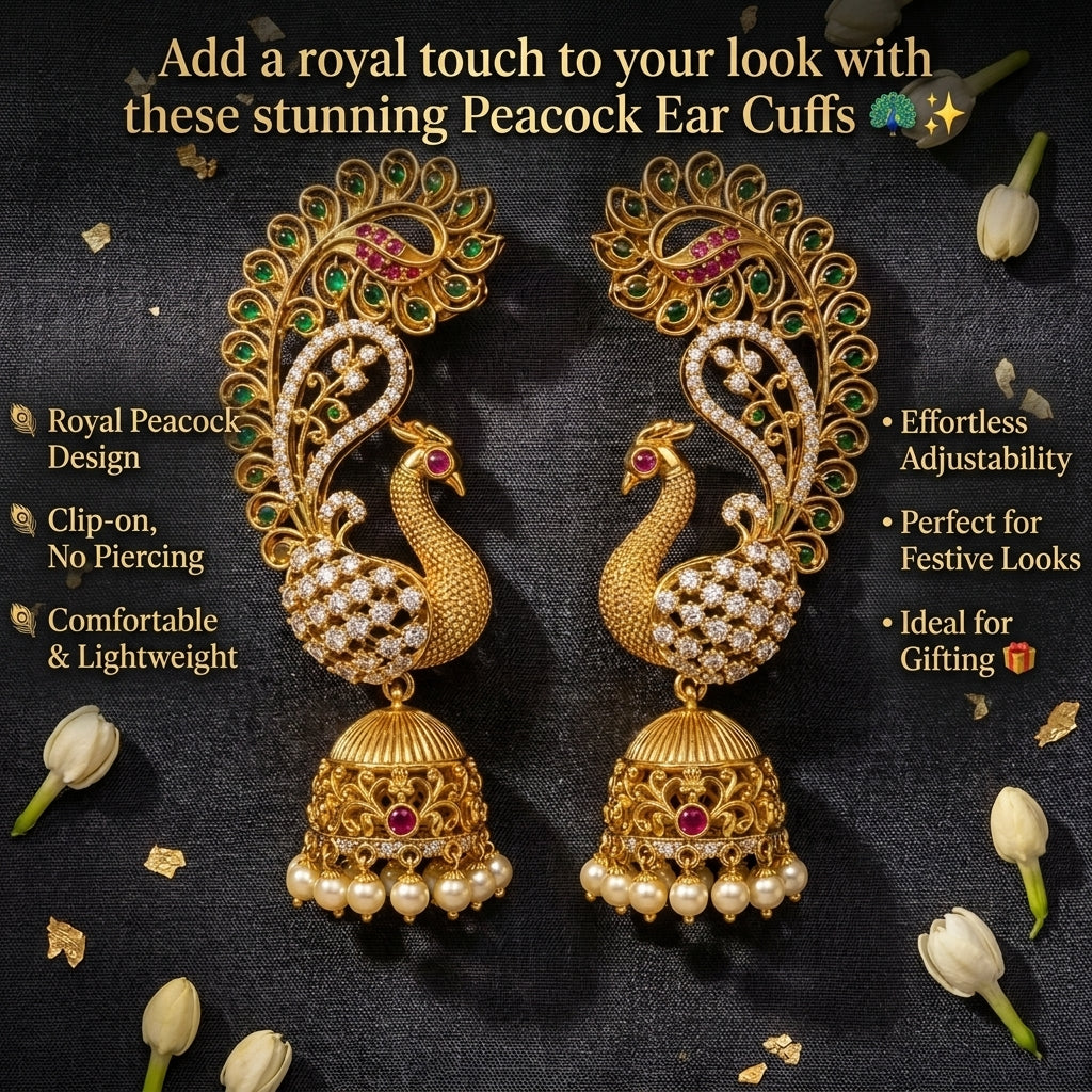 Peacock Earcuffs