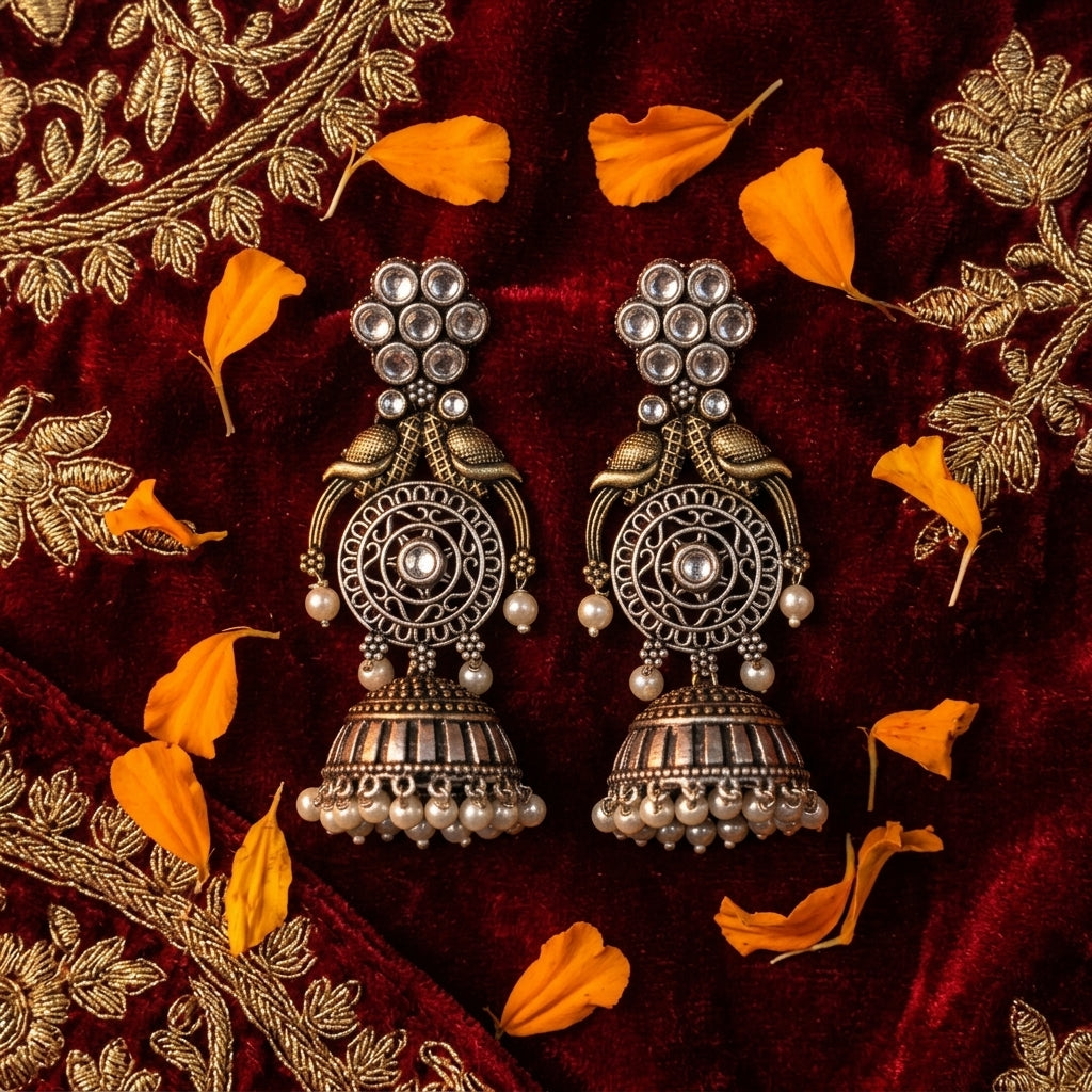 Peacock Jhumkas