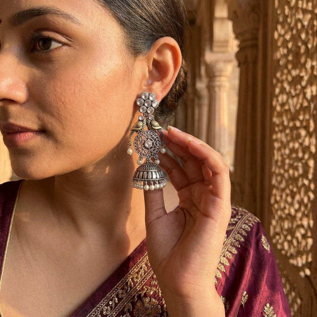 Peacock Jhumkas