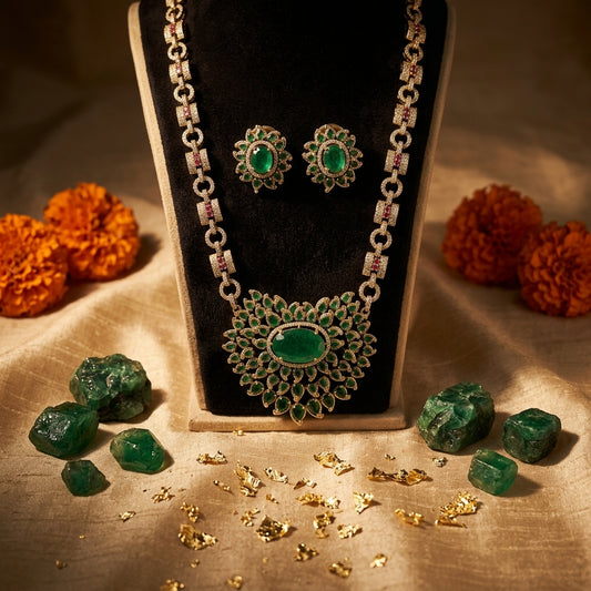 Ambani Emerald Necklace Set