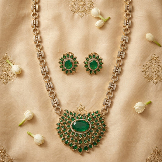 Ambani Emerald Necklace Set