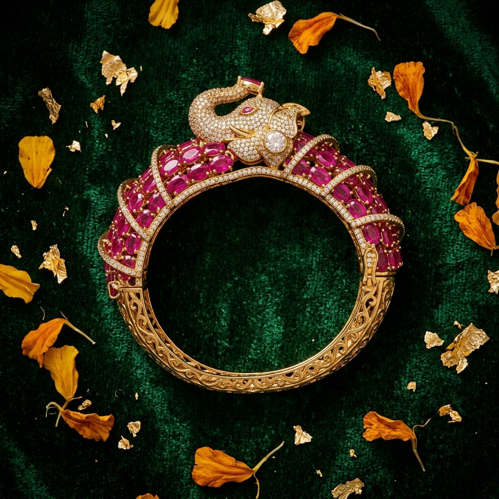 Gajraaj Ruby Bracelet